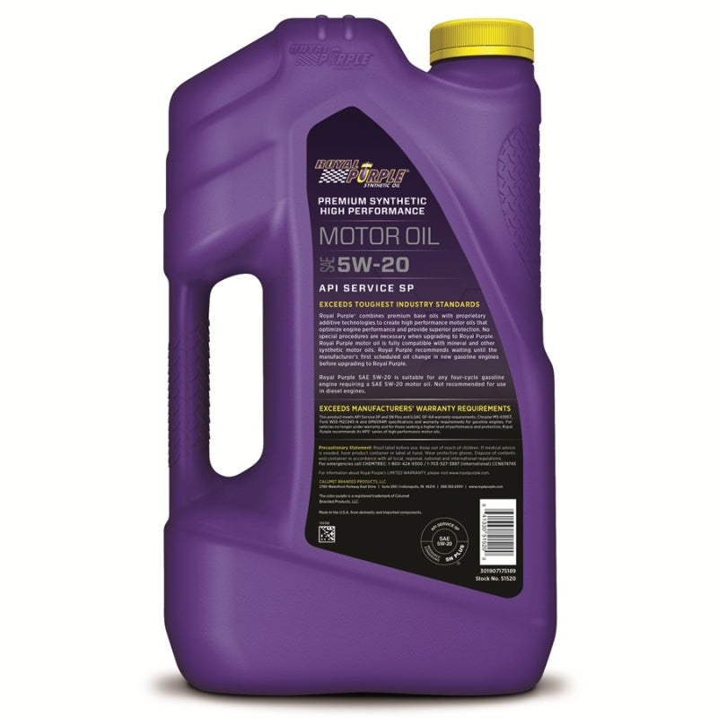 Royal Purple Premium Synthetic High Performance Multi-Grade 5W20 Motor Oil - 5 Quart