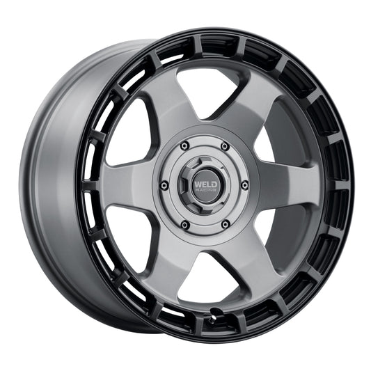 Weld Off-Road Ridge 17x9 - 5x114.3 / 5x127 BP - ET-12 - 78.1mm CB Satin Gunmetal Wheel (Black Ring)
