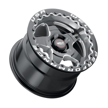 Weld Ventura Beadlock 15x10 / 5x120.65 BP / 45 Offset / 7.27 BS / 78.1 Bore - Gloss Black MIL - DIA