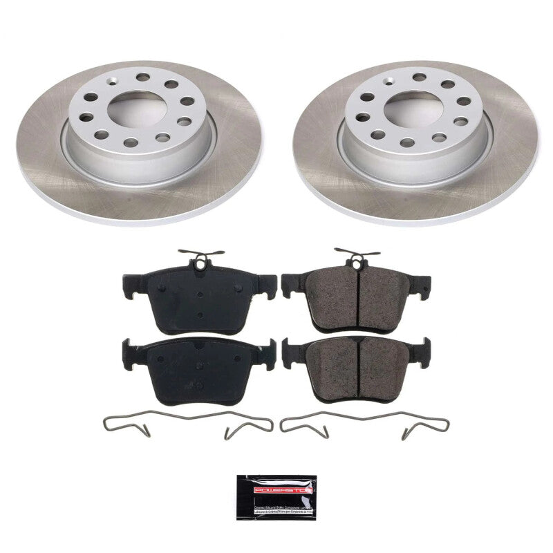 Power Stop 15-19 Volkswagen e-Golf Rear Semi-Coated Rotor Kit