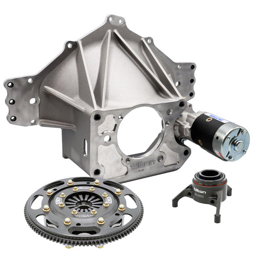 Tilton Racing - 110T Aluminum Chevy Early Rear-Mount Starter Bellhousing Kits with Sport 5.5 3-Disc Metallic Clutch 26 Spline