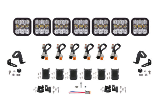 Diode Dynamics SS5 Sport Universal CrossLink 7-Pod Lightbar - White Combo