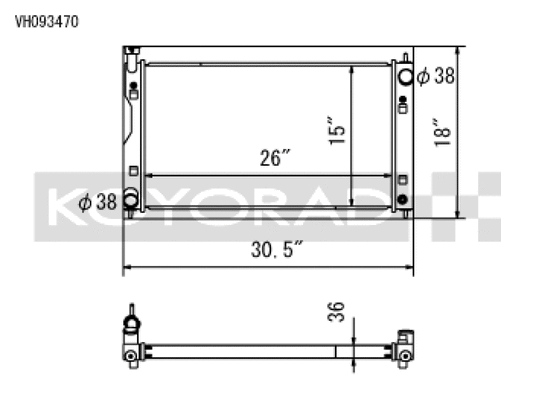 Koyo 17-22 Subaru Impreza 2.0L Non-Turbo / 18-22 Crosstrek 2.0/2.5L Non-Turbo Aluminum Radiator