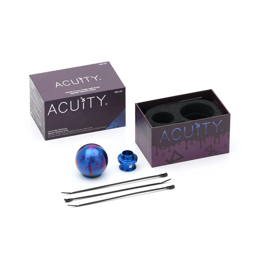 Acuity - POCO-Ti Low Profile Shift Knob in Splatter Titanium Finish (M10x1.5)