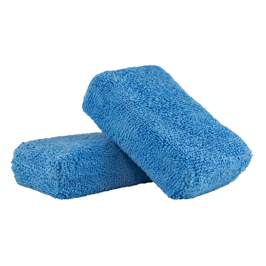 Chemical Guys Premium Grade Microfiber Applicators - 2in x 4in x 6in - Blue - 2 Pack