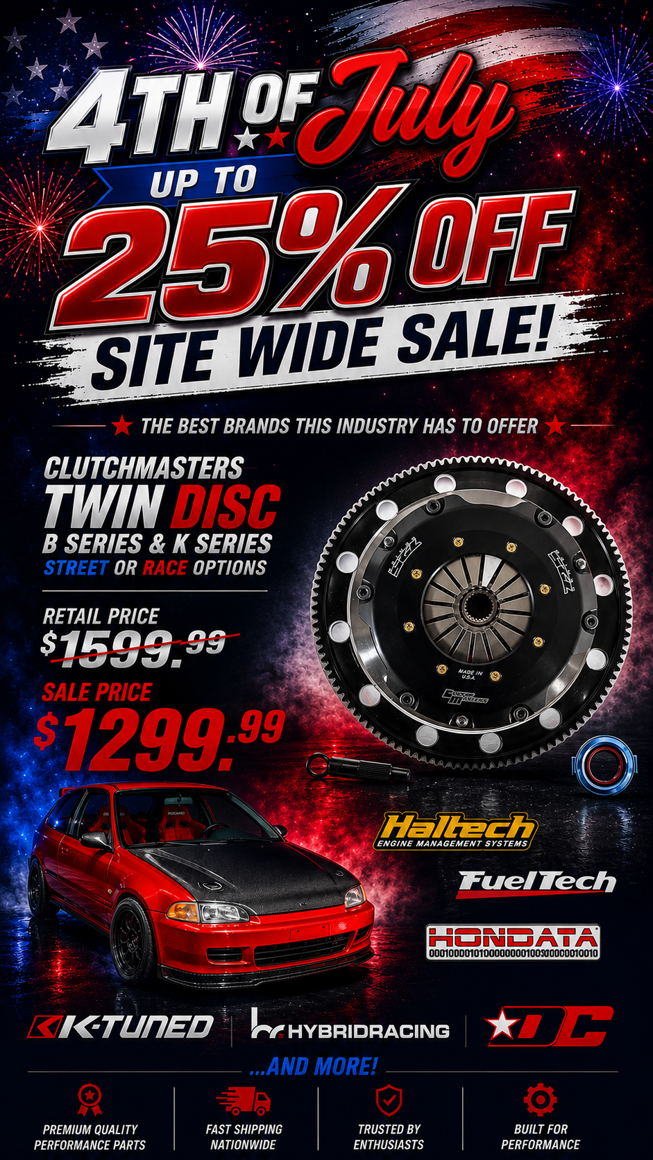 4th of July Sale - Honda/Acura Clutchmasters Twin Disc Street & Race