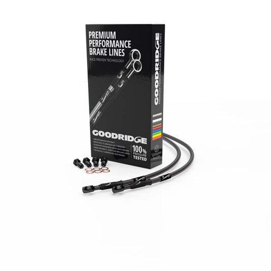 Goodridge 98-04 BMW R1100S Carbon Rear SS Brake Lines w/Black Fittings