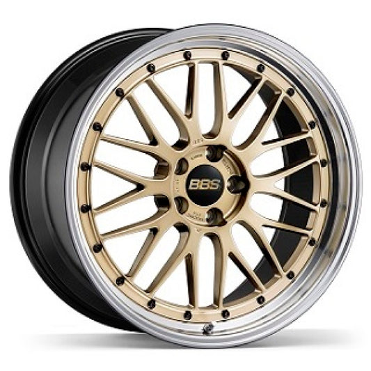 BBS LM 20x9 5x130 ET42 CB71.6 Gold Wheel w/ Diamond Cut Machined Lip