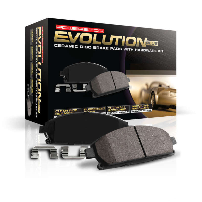 Power Stop 1990 Eagle Talon Front Z17 Evo Ceramic Brake Pad w/Hardware