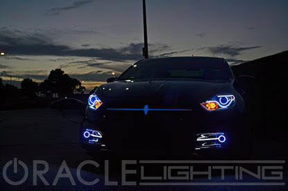 Oracle 13-16 Dodge Dart Surface Mount LED Projector Fog Light Halo Kit - Red