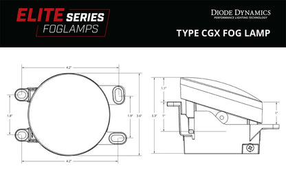 Diode Dynamics Elite Series Type CGX Fog Lamps - Yellow (Pair)