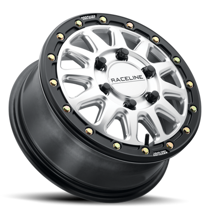 Raceline A14SB Alpha 15x7in /  BP / 25mm Offset / 68mm Bore - Hyper Silver w/Black Ring