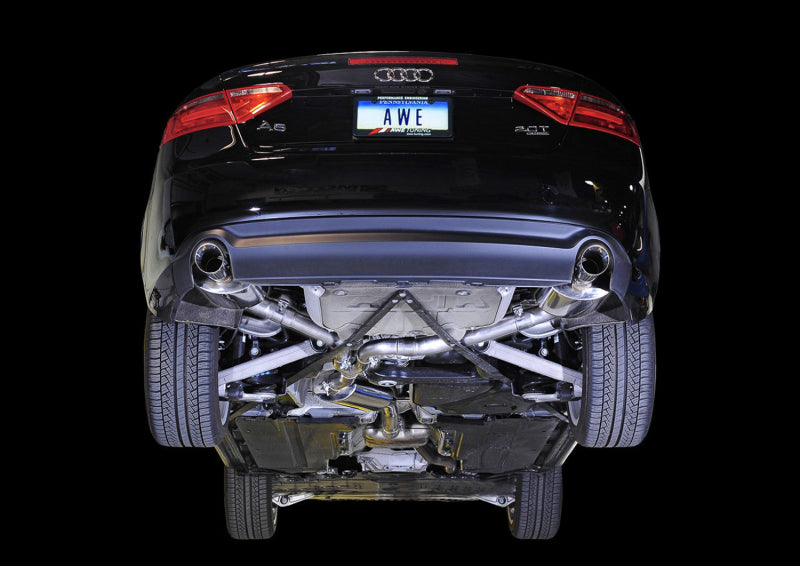 AWE Tuning Audi B8 A5 2.0T Touring Edition Exhaust - Dual Outlet Polished Silver Tips