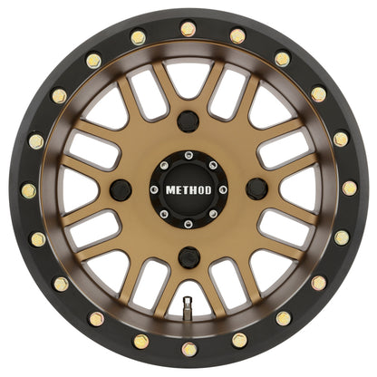 Method MR406 UTV Beadlock 14x8 4+4/-2mm Offset 4x156 132mm CB Method Bronze w/Matte Black Ring Wheel