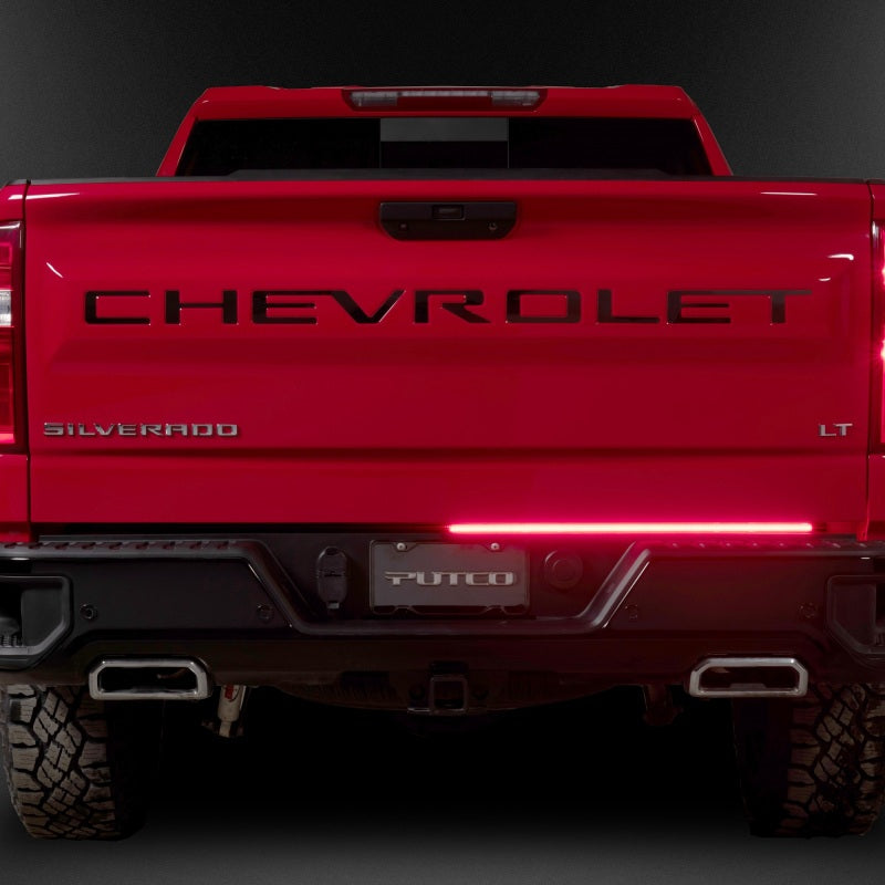Putco 21-23 Ford F-150 60In Direct Fit Red Blade Kit Tailgate Bars w Factory LED Taillamps