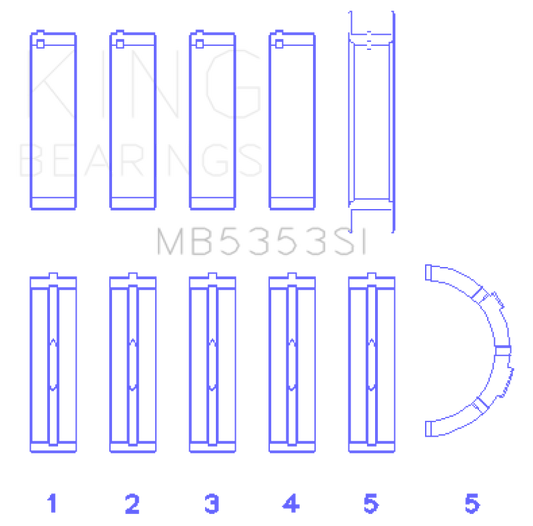 King Engine Bearings Ford 281 4.6L Sohc 16V (Size +0.25mm) Main Bearing Set