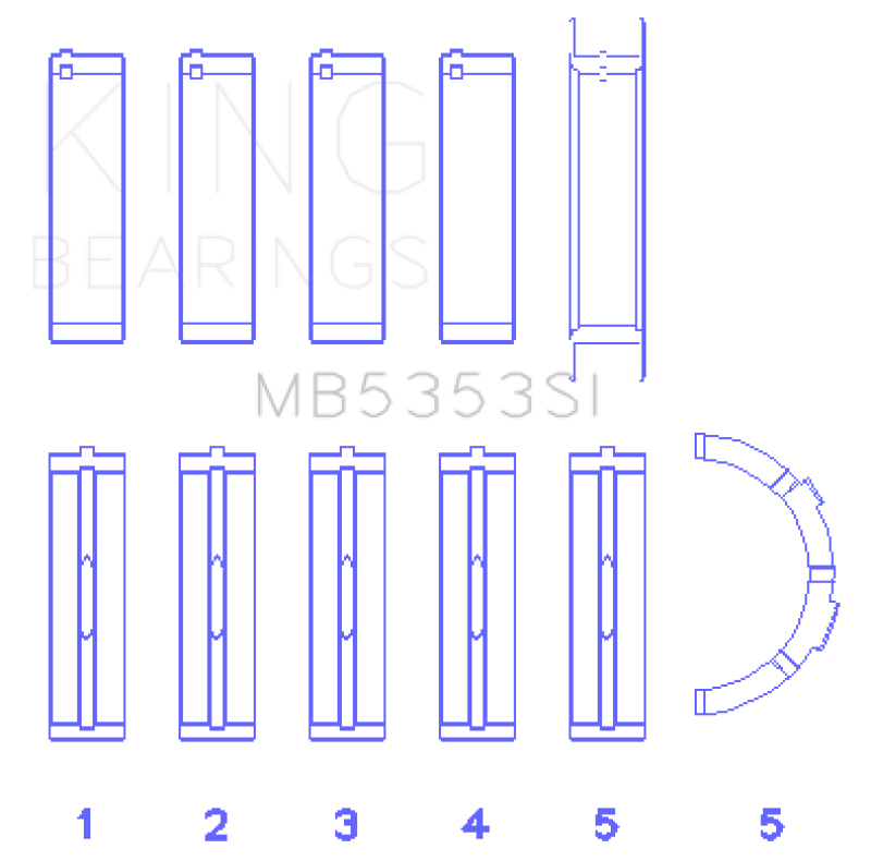 King Engine Bearings Ford 281 4.6L Sohc 16V (Size +0.75mm) Main Bearing Set