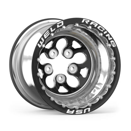 Weld Alpha-1 15x16 / 5x4.75 BP / 5in. BS Black Wheel - Black Double Beadlock
