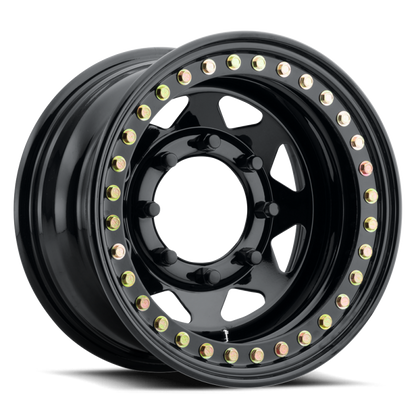 Raceline RT80 Rock 8 Spoke 15x10in / 8x165.1 BP / -25mm Offset / 130.81mm Bore - Gloss Black