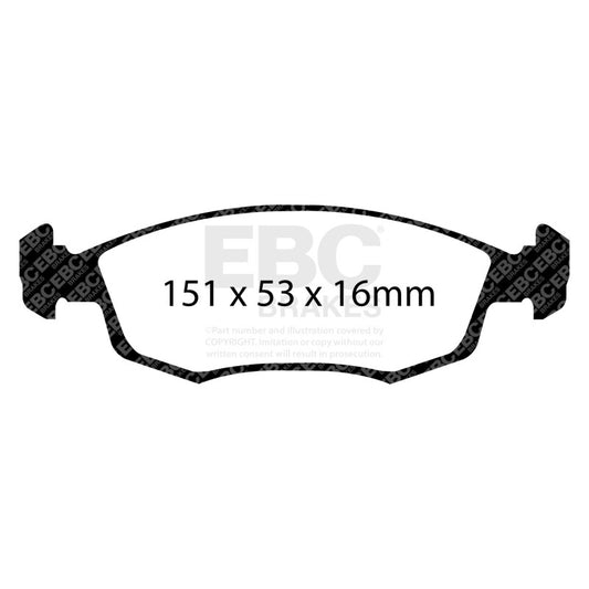 EBC 11+ Fiat 500 1.4 (ATE Calipers) Redstuff Front Brake Pads