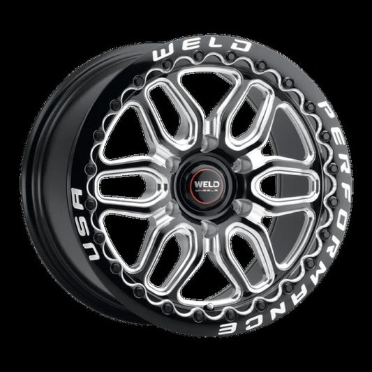 Weld Racing 17x10 Laguna 6 Drag Beadlock 6x139.7 ET25 BS6.48 Gloss BLK MIL DIA 106.1