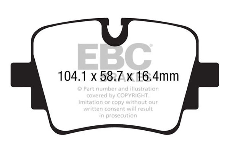 EBC 13+ Jaguar F-Type (Cast Iron Rotors Only) 3.0 Supercharged (340) Redstuff Rear Brake Pads