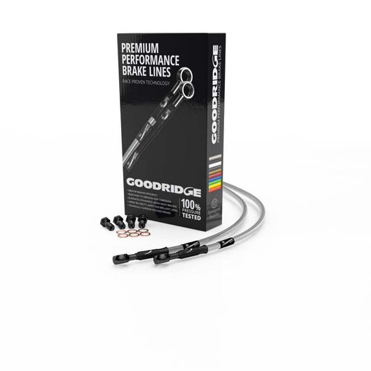 Goodridge 03-04 Suzuki GSXR1000K3-K4 Clear Race Front SS Brake Lines w/Black Fittings