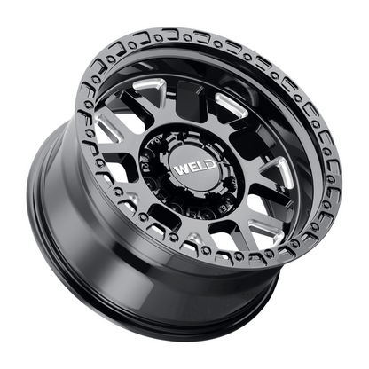 Weld Off-Road W105 20X9 Cinch 8X170 ET00 BS5.00 Gloss Black MIL / Gloss Black Ring 125.1