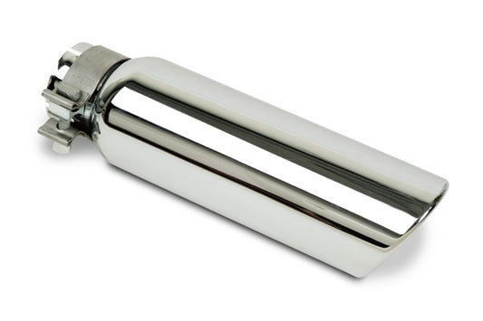 Go Rhino Exhaust Tips Angle Cut w/Rolled Edge (Inlet 3-1/2in. / Length 14in. / Outlet 6in.) - Chrome