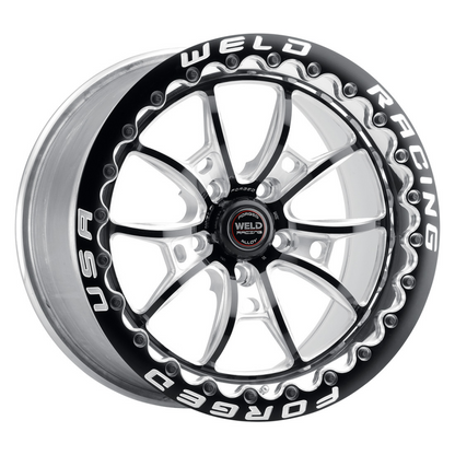 Weld RT-S S80 15x10 / 5x115 BP / 6.5in BS Black Wheel - Black Single Beadlock MT