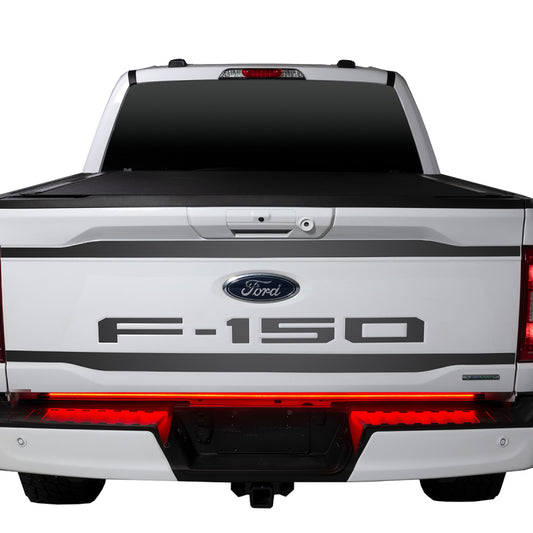 Putco 21-23 Ford F-150 60In Direct Fit Red Blade Kit Tailgate Bars w Factory LED Taillamps
