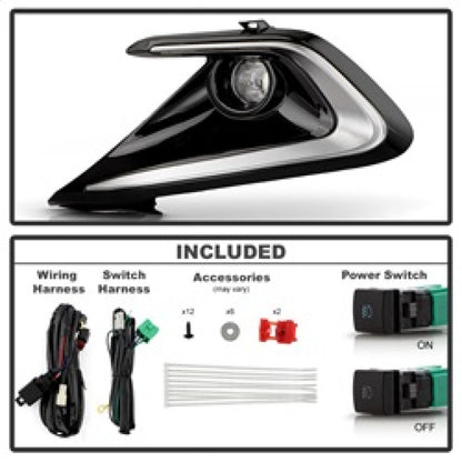 Spyder 23-24 Toyota Corolla Hatchback OEM Full Fog Lights w/Switch - Clear (FL-TCOC2023-HB-LED-C)