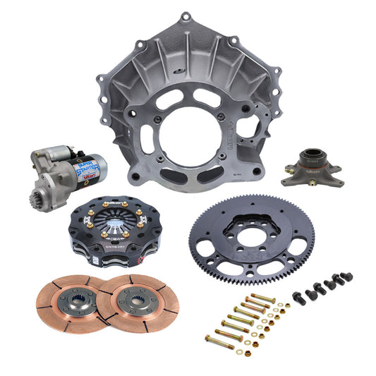 Tilton Racing - BELLHOUSING KIT, CHEVY 602/604, ALUM, 102T, 5.5" MET, 2 DISC, 26 SP