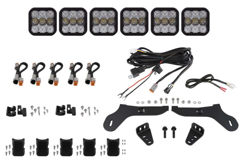 Diode Dynamics 17-20 Ford Raptor SS5 Grille CrossLink Lightbar Kit Sport - White Combo