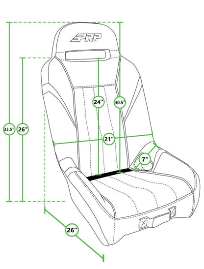 PRP Polaris RZR 570, 800, 900 GT/S.E. Suspension Seats Kit (Pair) - Black