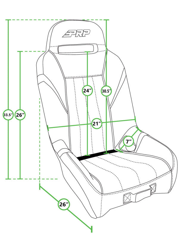 PRP Polaris RZR 570 GT/S.E. Suspension Seats Kit (Pair) - Black & Gray