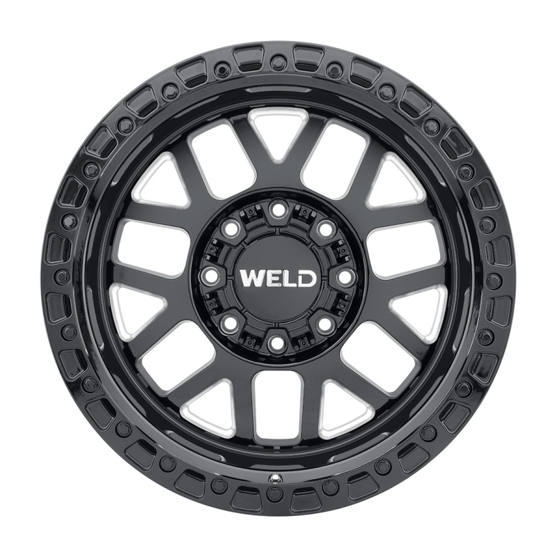 Weld Off-Road W105 20X9 Cinch 8X170 ET00 BS5.00 Gloss Black MIL / Gloss Black Ring 125.1