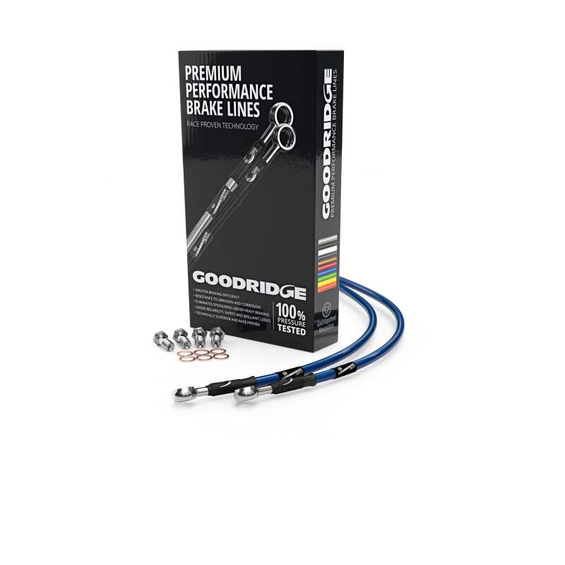 Goodridge 93-96 Honda CB1000 Big One Electric Blue Front SS Brake Lines