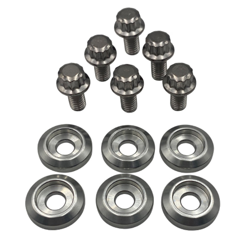 BLOX Racing New Fender Washers Kit M6 12pt - 6pc Large Diameter Silver