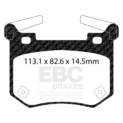 EBC 2019+ Genesis G70 2.0L Turbo (Brembo) Greenstuff Rear Brake Pads