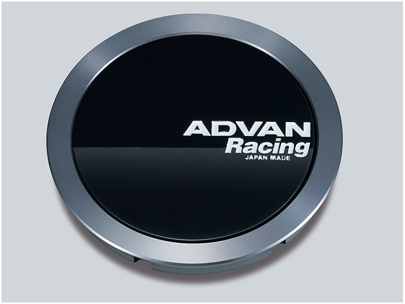 Advan 73mm Flat Centercap - Gloss Black/Hyper Ring+White Letters