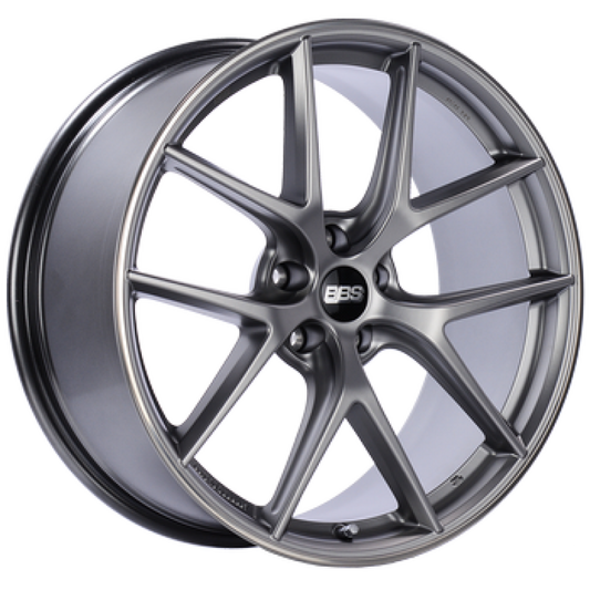 BBS CI-R 19x8 5x114.3 ET38 PFS Platinum Silver Polished Rim Protector Wheel -82mm PFS/Clip Req