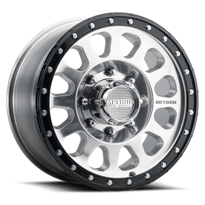 Method MR315 17x8.5 +25mm Offset 8x6.5 130.81mm CB Polished Wheel - Gloss Black Lip