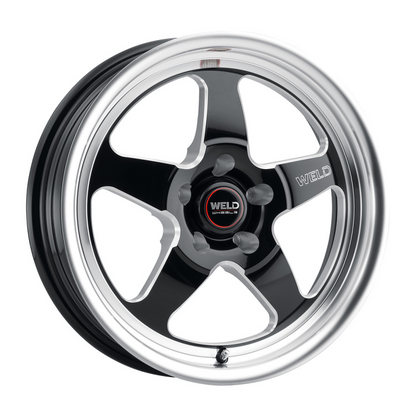 Weld S155 15x10 Ventura Drag 5x120 ET46 BS7.25 Gloss BLK MIL DIA 78.1