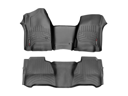 WeatherTech 2018+ Toyota Tacoma Front and Rear FloorLiner - Black (Manual Trans - Double/Access Cab)