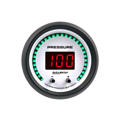 Autometer 52.4mm White Switchable 0-1600 PSI/0-110 BAR Fluid Pressure Phantom Elite Digital Gauge