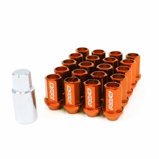 Rays Dura-Nut L42 Straight Type 14x1.50 Lug Nut Set 16 Lug 4 Lock Set - Orange