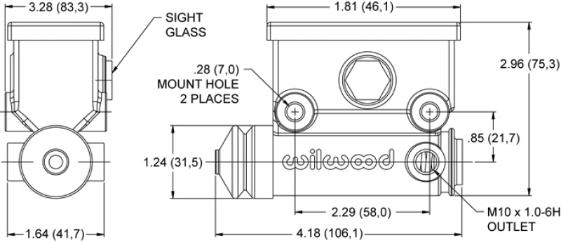 Wilwood Side Mount ATV M/C 19mm Bore R/H