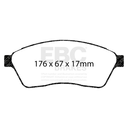 EBC 10-11 Cadillac SRX 2.8 Turbo Greenstuff Front Brake Pads
