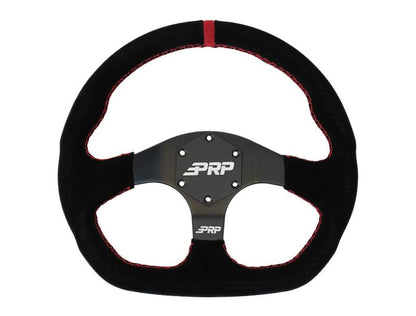 PRP Comp-R D-Shape Suede Steering Wheel - Red